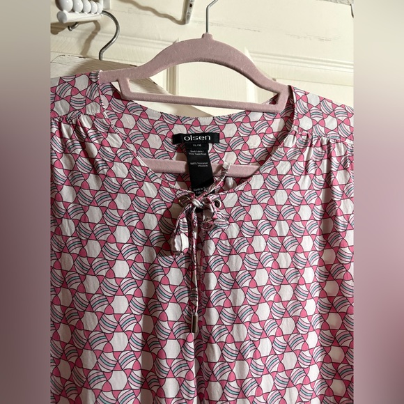 Olsen Pink Patterned Women's Top - Picture 2 of 6
